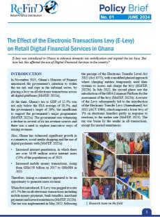 The Effect of the Electronic Transactions Levy (E-Levy) on Retail Digital Financial Services in Ghana