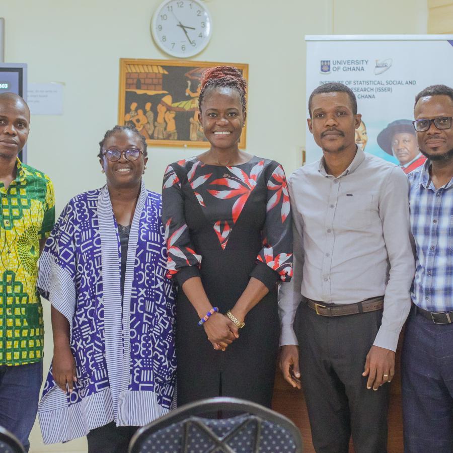 ReFinD Project Director Roselyn Adadzewa Otoo and Communications Lead Vicentia Quartey with members of the ReFinD team following the seminar.