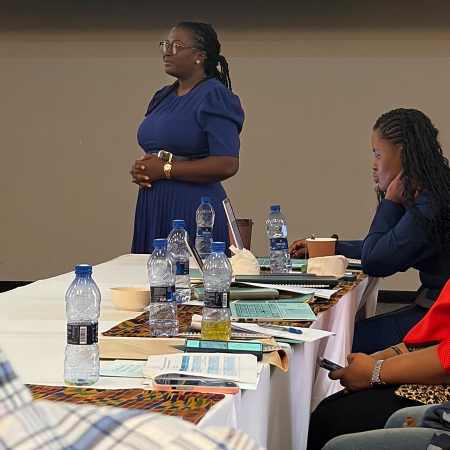 ReFinD Project Director Roselyn Adadzewa Otoo presents findings and recommendations from the Initiative’s multi-stakeholder roundtable